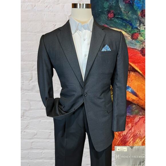 Hickey Freeman Other - Hickey Freeman 43L Loro Piana Charcoal Dark Gray Blazer Suit Coat Jacket